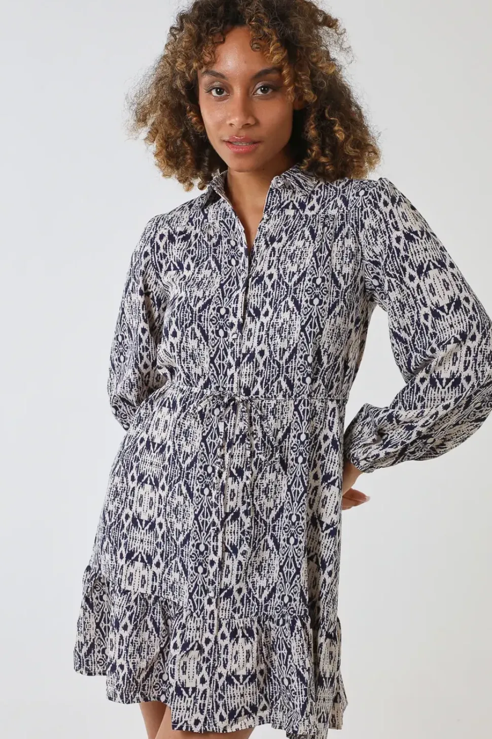 Long Sleeve Mini Shirt Dress