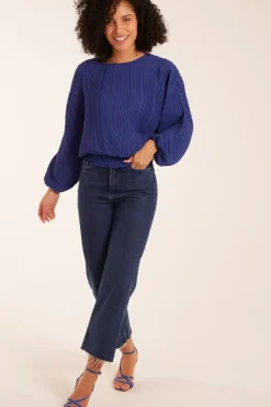 Long Sleeve Pleated Top