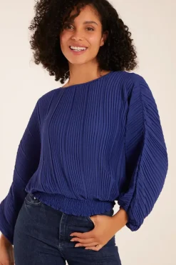 Long Sleeve Pleated Top