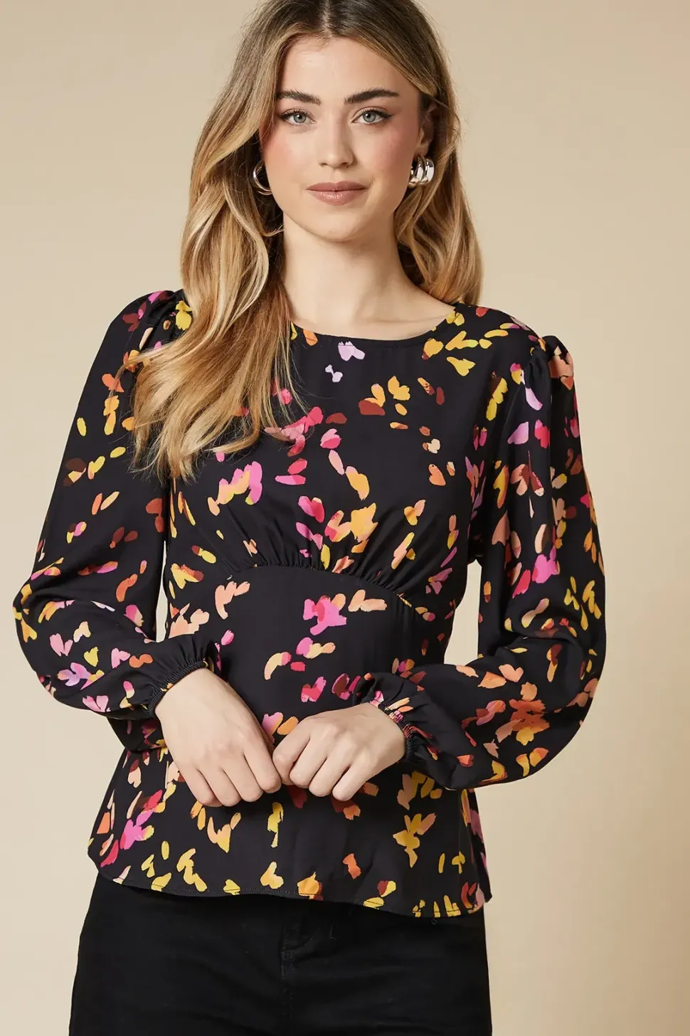 Long Sleeve Tea Blouse