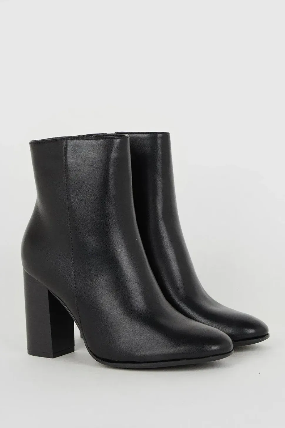 Louisa Round Toe Stacked Heel Ankle Boots