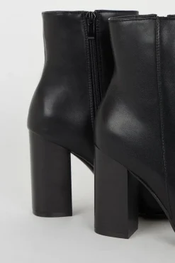 Louisa Round Toe Stacked Heel Ankle Boots