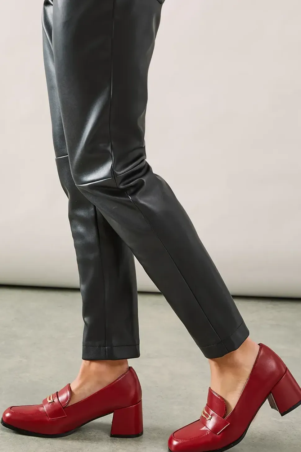 Loupe Metal Trim Heeled Loafer