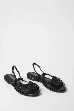 Luna Plaited Slingback Flat Sandals