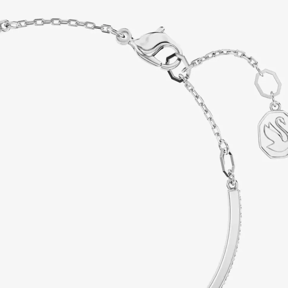 Luna White Mixed Cuts Moon Rhodium Plated Bangle 5666175 (M)