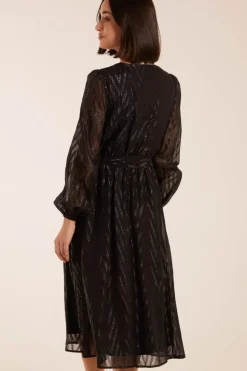 Lurex Wrap Midi Dress