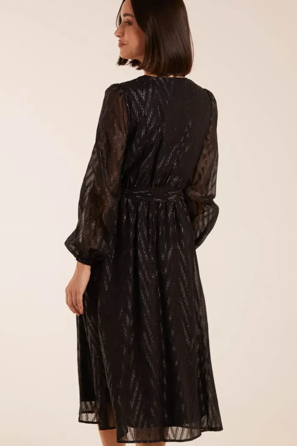 Lurex Wrap Midi Dress