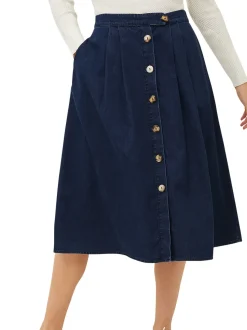 Lusia A- Line Denim Skirt-