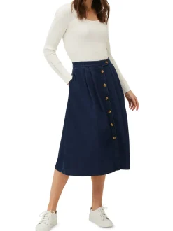 Lusia A- Line Denim Skirt-