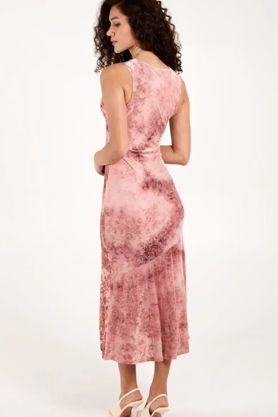 Luxe Devore V Neck Maxi Dress