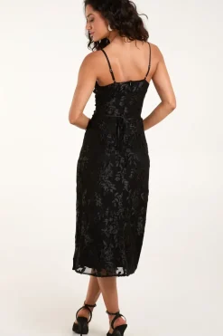 Luxe Ruched Devore Midi Dress