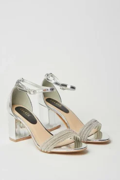 Macleaya Diamante Block Heel Sandals
