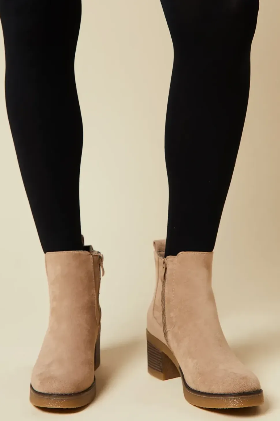 Macy Faux Suede Block Heeled Chelsea Boot