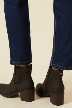 Maelle Faux Nubuck Medium Block Heel Chelsea Boot