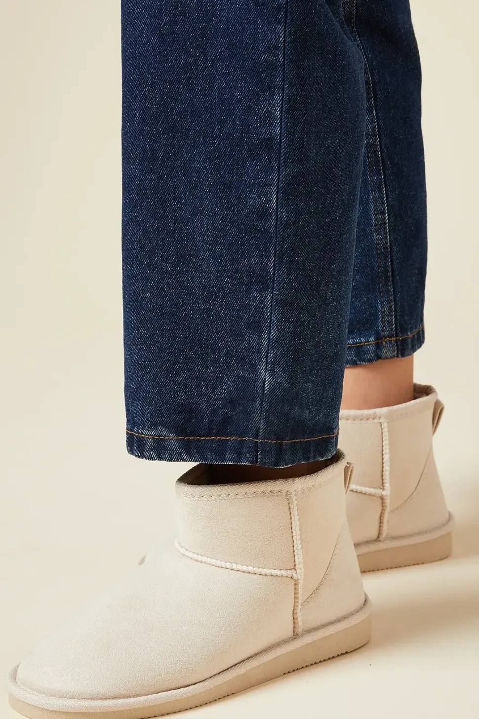 Mae Suedette Faux Fur Lined Mini Cosy Ankle Boots