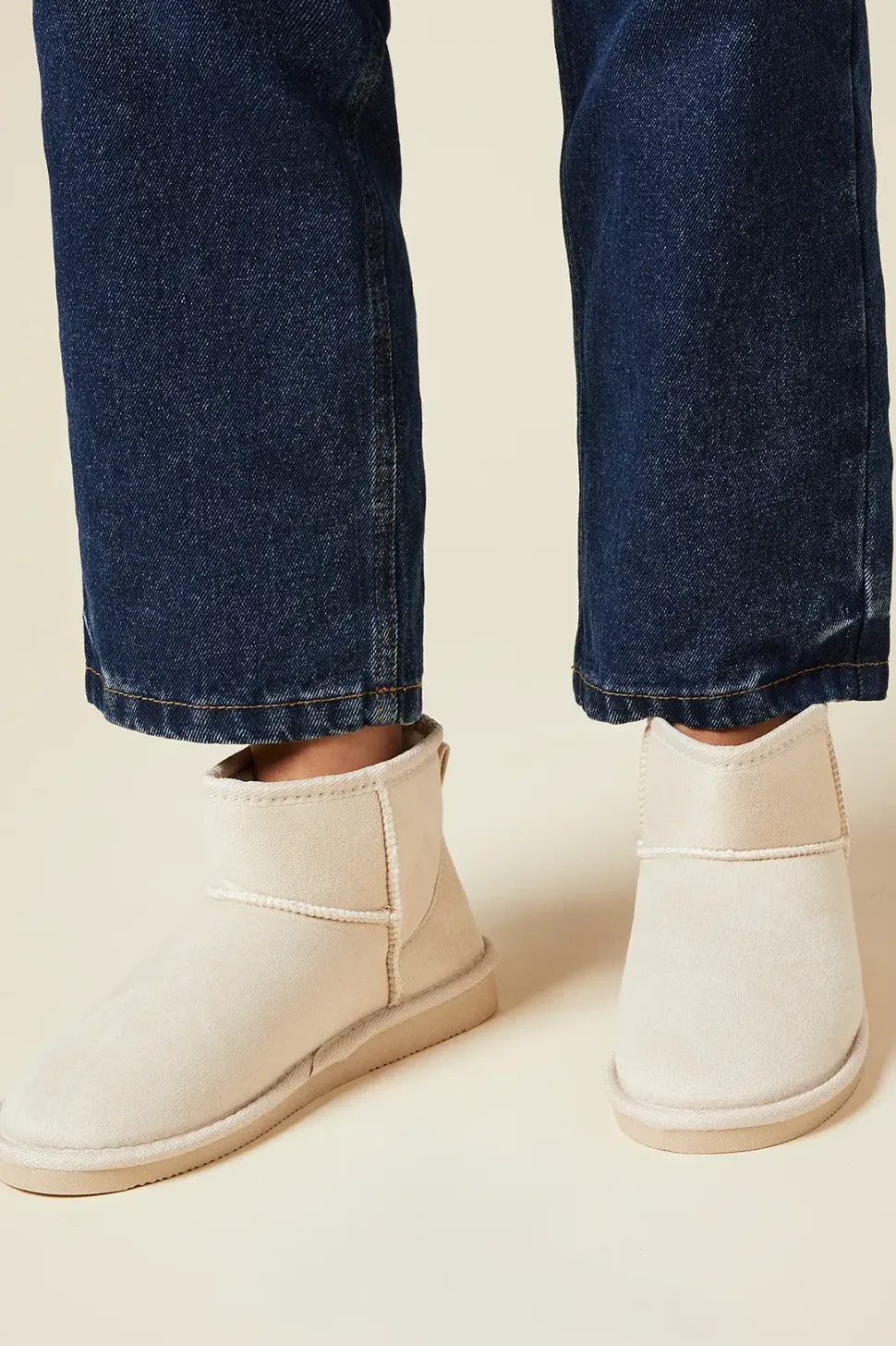 Mae Suedette Faux Fur Lined Mini Cosy Ankle Boots