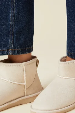 Mae Suedette Faux Fur Lined Mini Cosy Ankle Boots