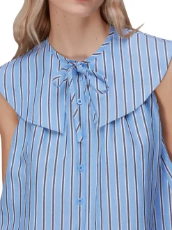 Maggie Stripe Collar Top-Striped