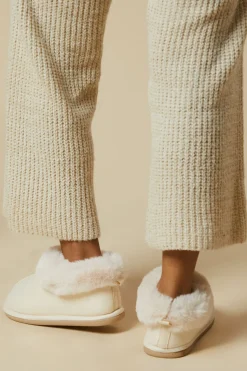 Maggi Suedette Faux Fur Lined Bootie Slippers