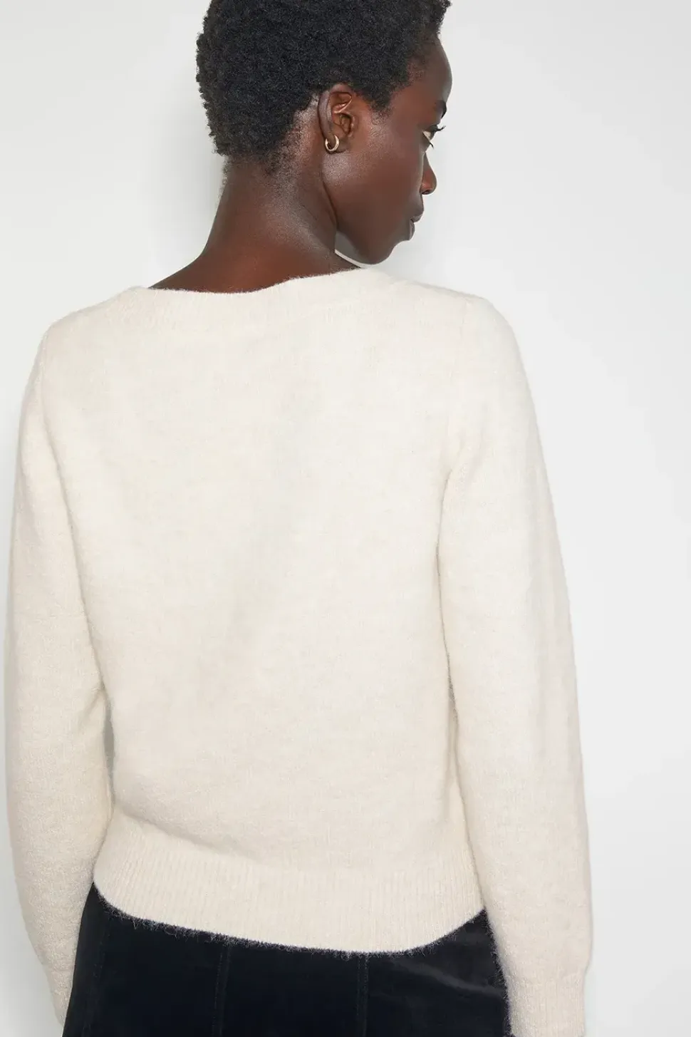Mal Glitter Bow Jumper Ivory
