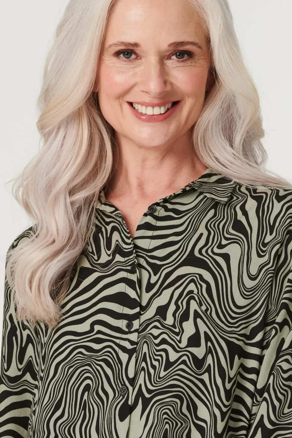 Marble Print Hanky Hem Shirt Dress