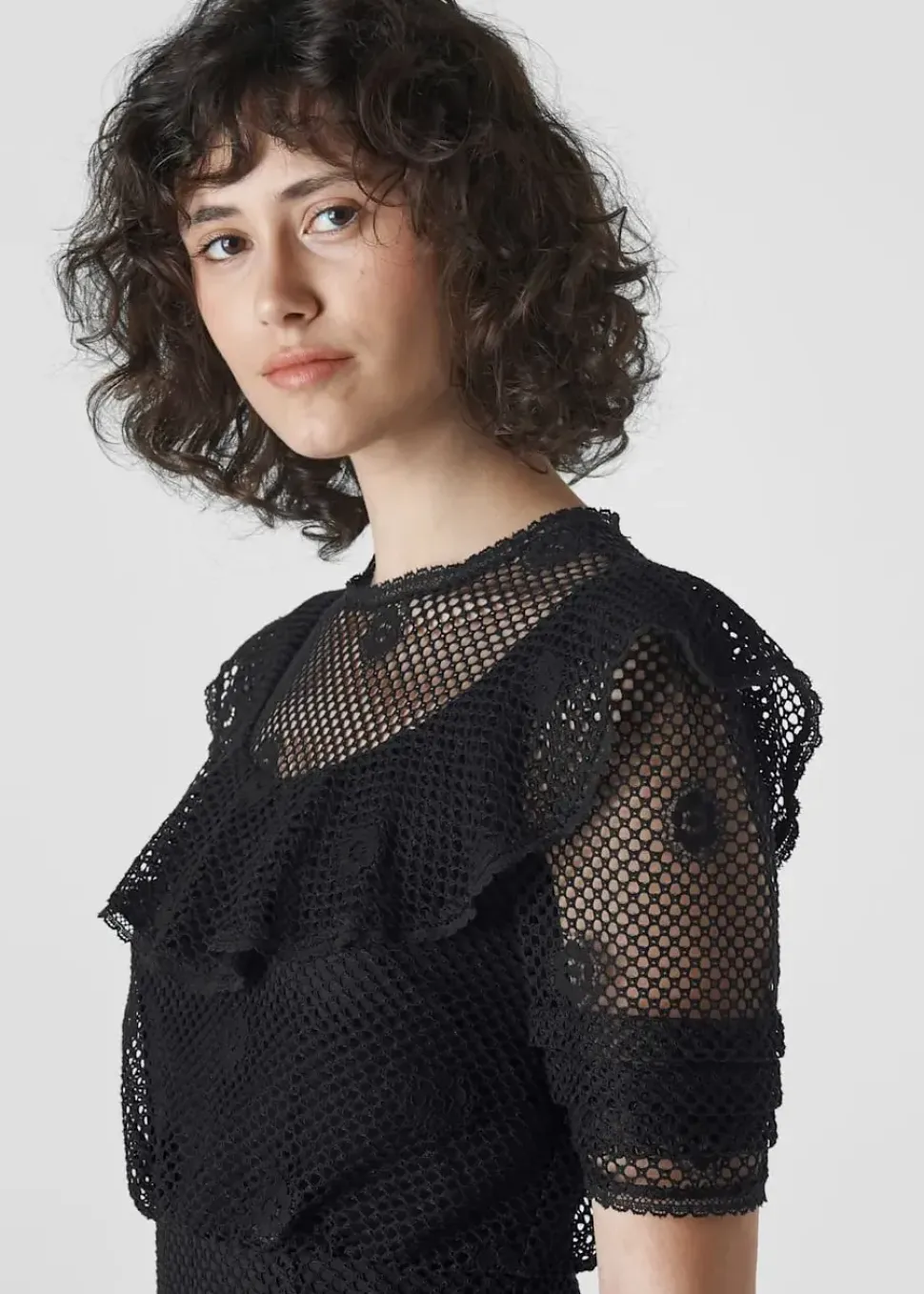 Mariah Lace Ruffle Dress-
