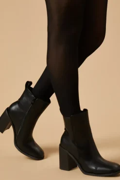 Marisol Square Toe High Block Heel Ankle Boot