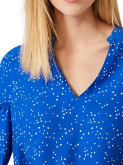Marla Spot Tiered Sleeve Blouse-Polka Dot
