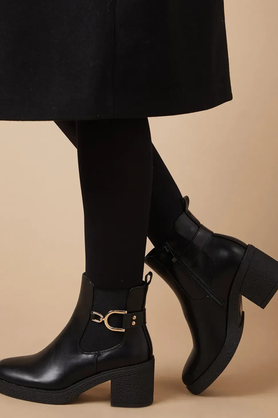 Marley Stirrup Detail Medium Chunky Heel Chelsea Ankle Boot