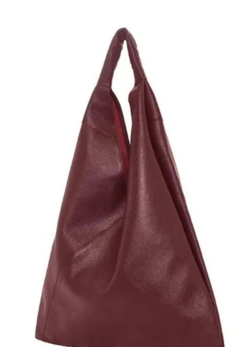 Maroon Pebbled Boho Leather Bag | BYLYE