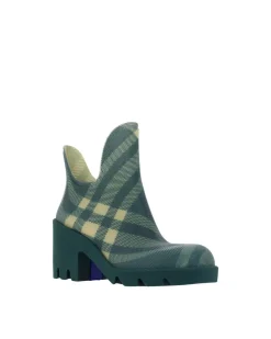 Marsh Heeled Ankle Boots with Chunky Heel and Check Pattern