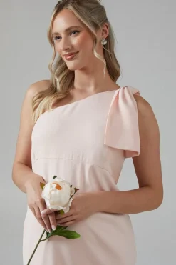 Maternity Bow One Shoulder Bridesmaid Maxi Dress