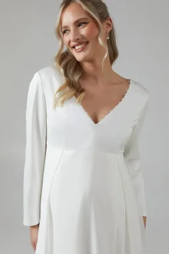 Maternity Chiffon Overlayer Long Sleeve Wedding Dress