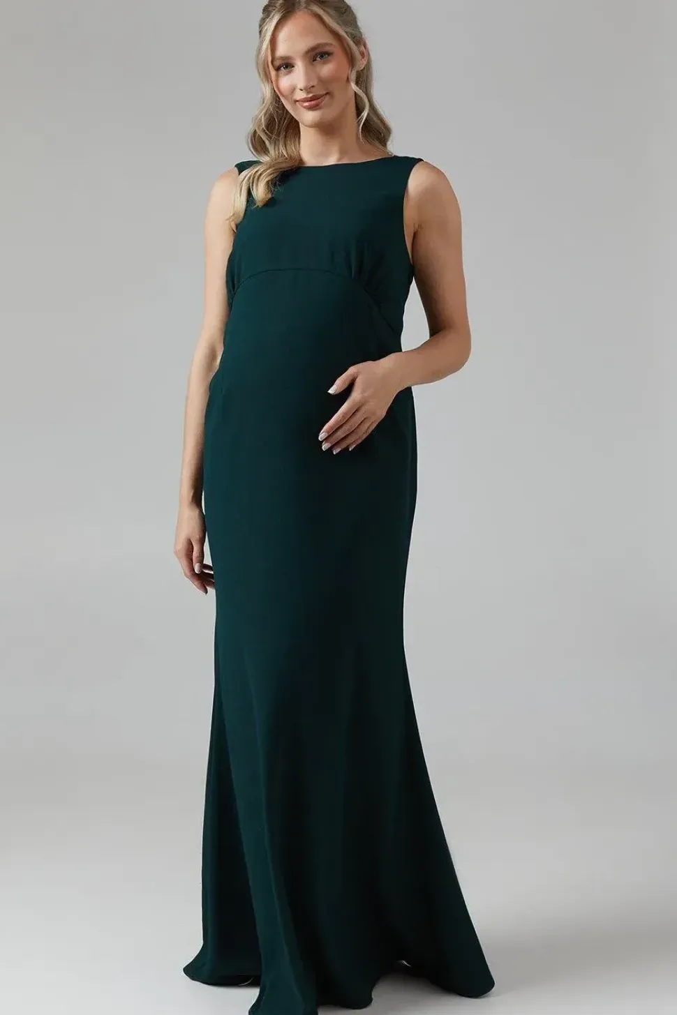 Maternity Cowl Back Fishtail Bridesmaid Maxi Dress
