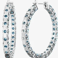 Matrix Blue Cubic Zirconia Hoop Earrings 5647446