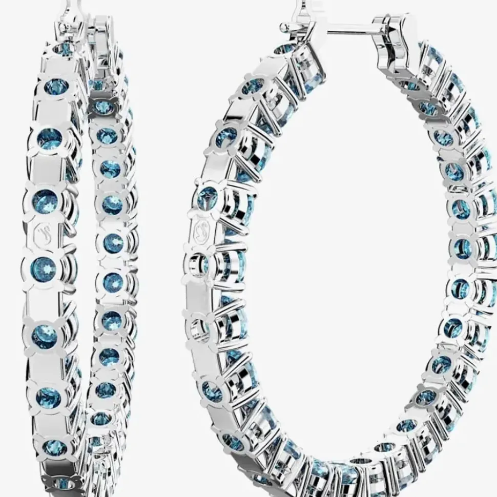 Matrix Blue Cubic Zirconia Hoop Earrings 5647446