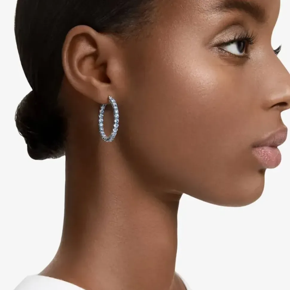 Matrix Blue Cubic Zirconia Hoop Earrings 5647446