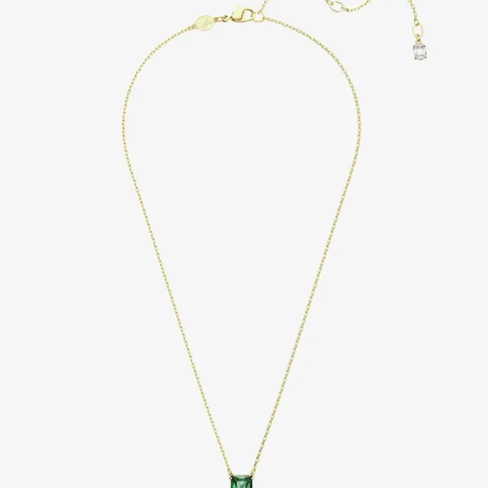 Matrix Green Mixed Cuts Gold Tone Plated Necklace 5677141