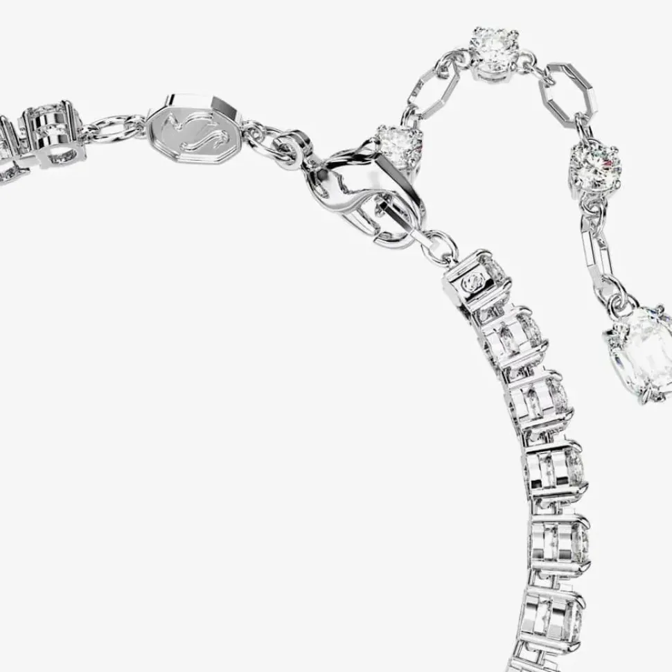 Matrix Green Mixed Cuts Tennis Rhodium Plated Bracelet 5666422 (M)