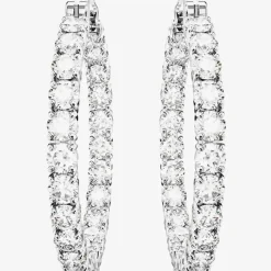 Matrix White Cubic Zirconia Hoop Earrings 5647715