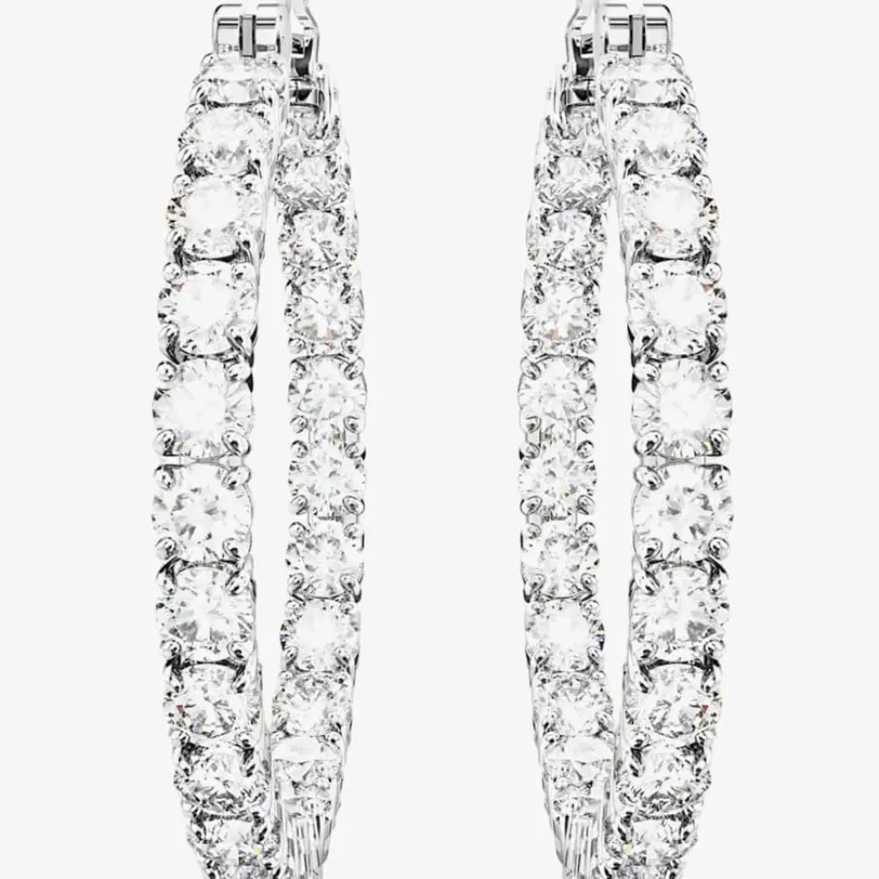 Matrix White Cubic Zirconia Hoop Earrings 5647715