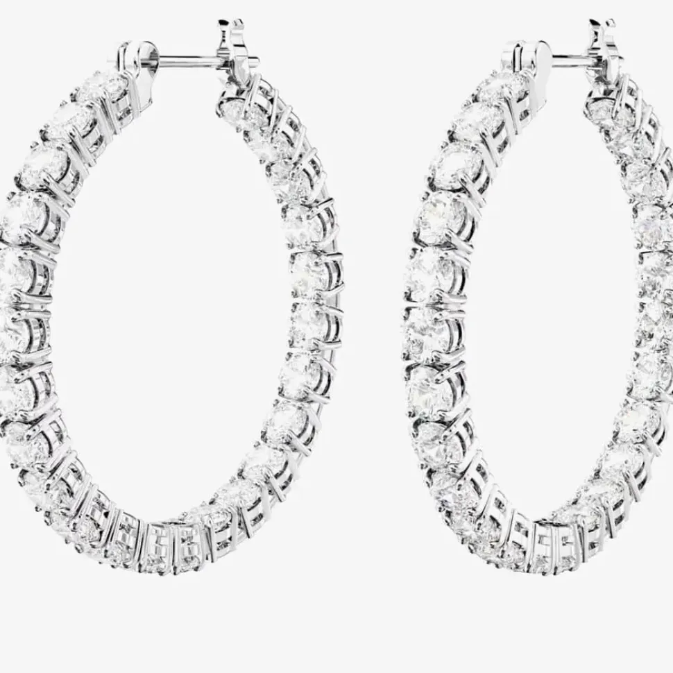 Matrix White Cubic Zirconia Hoop Earrings 5647715