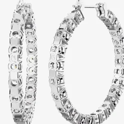 Matrix White Cubic Zirconia Hoop Earrings 5647715