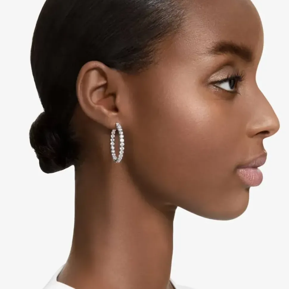 Matrix White Cubic Zirconia Hoop Earrings 5647715