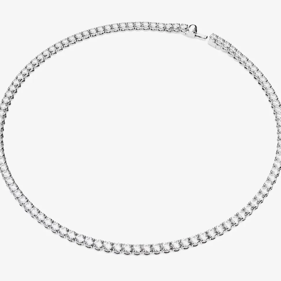 Matrix White Tennis Necklace & Earrings Jewellery Set 5647730