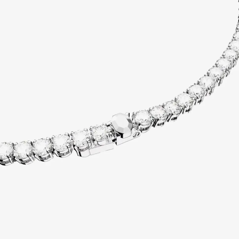 Matrix White Tennis Necklace & Earrings Jewellery Set 5647730