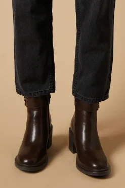 Mavise Stirrup Buckle Detail Medium Block Heel Ankle Boot