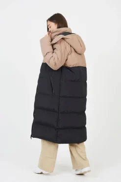 Maxi Contrast Hooded Puffer Jacket