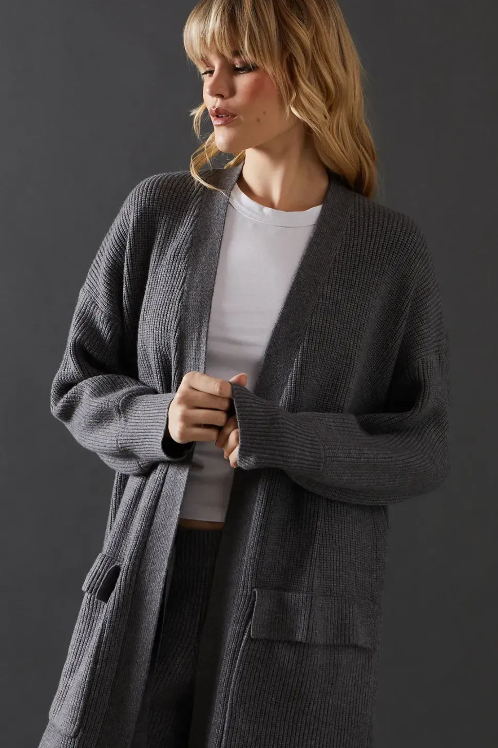 Maxi Knitted Edge To Edge Cardigan