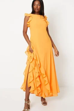 Mega Ruffle Chiffon Maxi Dress
